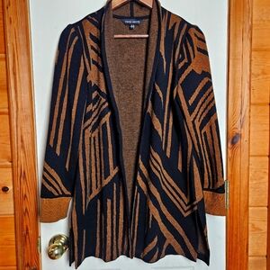Ming Wang Open Cardigan Gold & Black Size xs